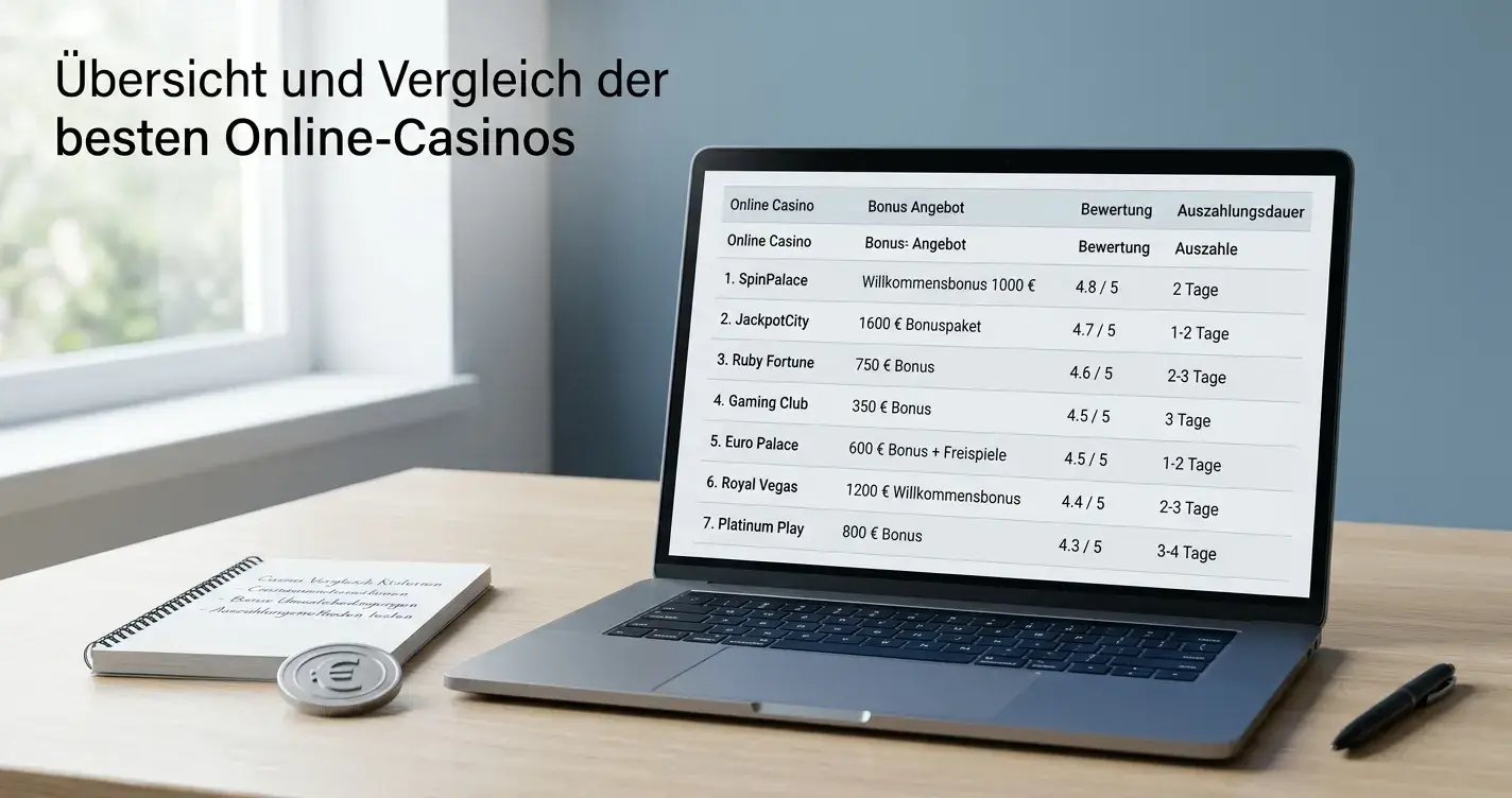 20 Freispiele ohne Einzahlung für österreichische Spieler mit Laptop und Casino-Vergleichstabelle