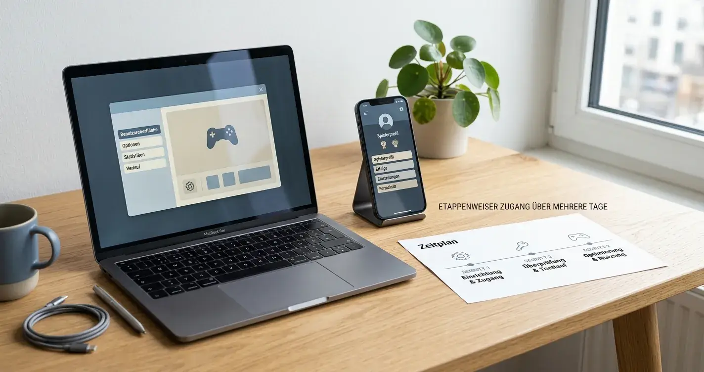 Smartphone und Laptop mit neutraler dreistufiger Bonusdarstellung