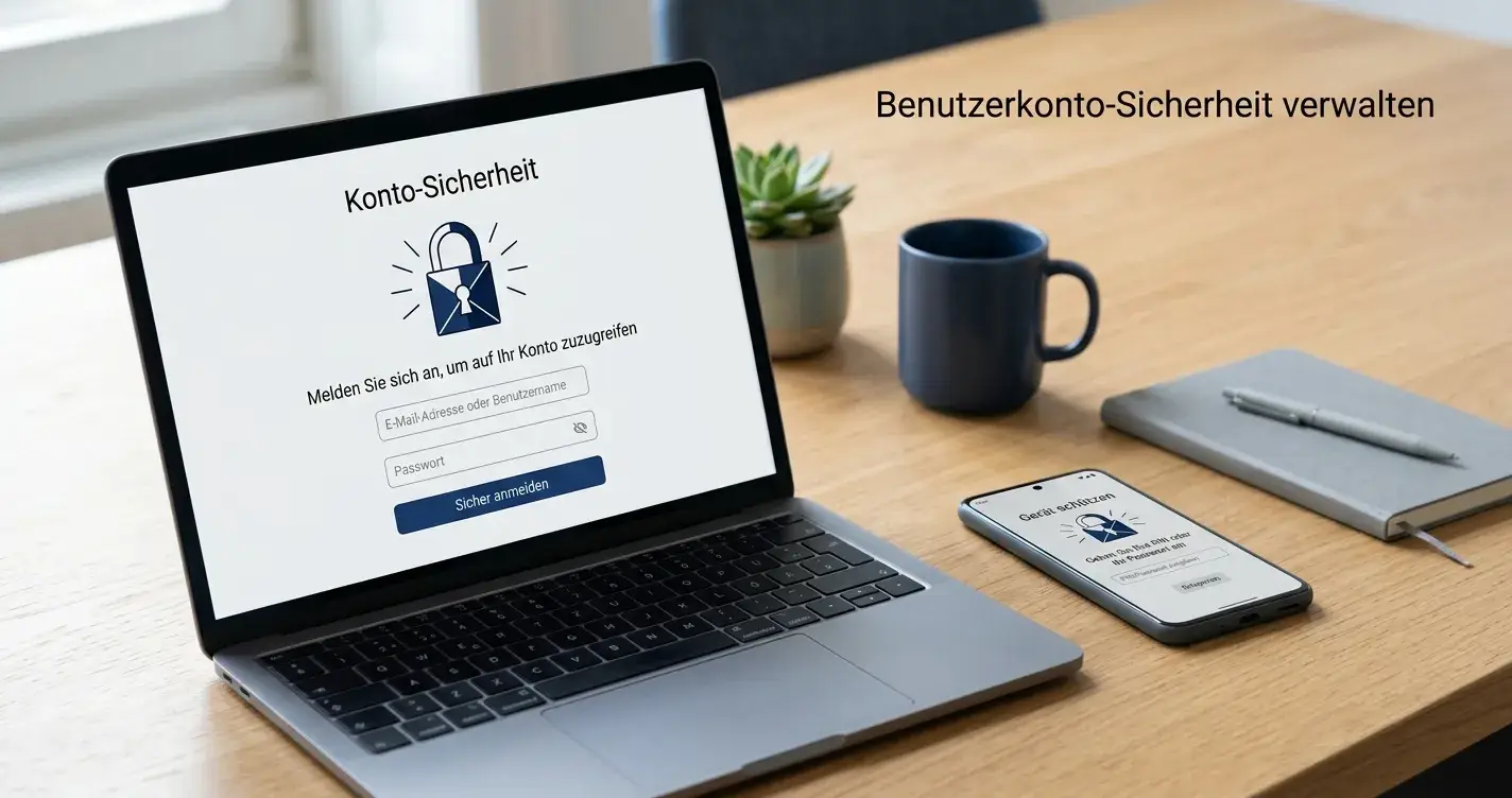 Neutrales Nutzerkonto mit Sicherheitsschloss und ruhigem Smartphone-Bildschirm