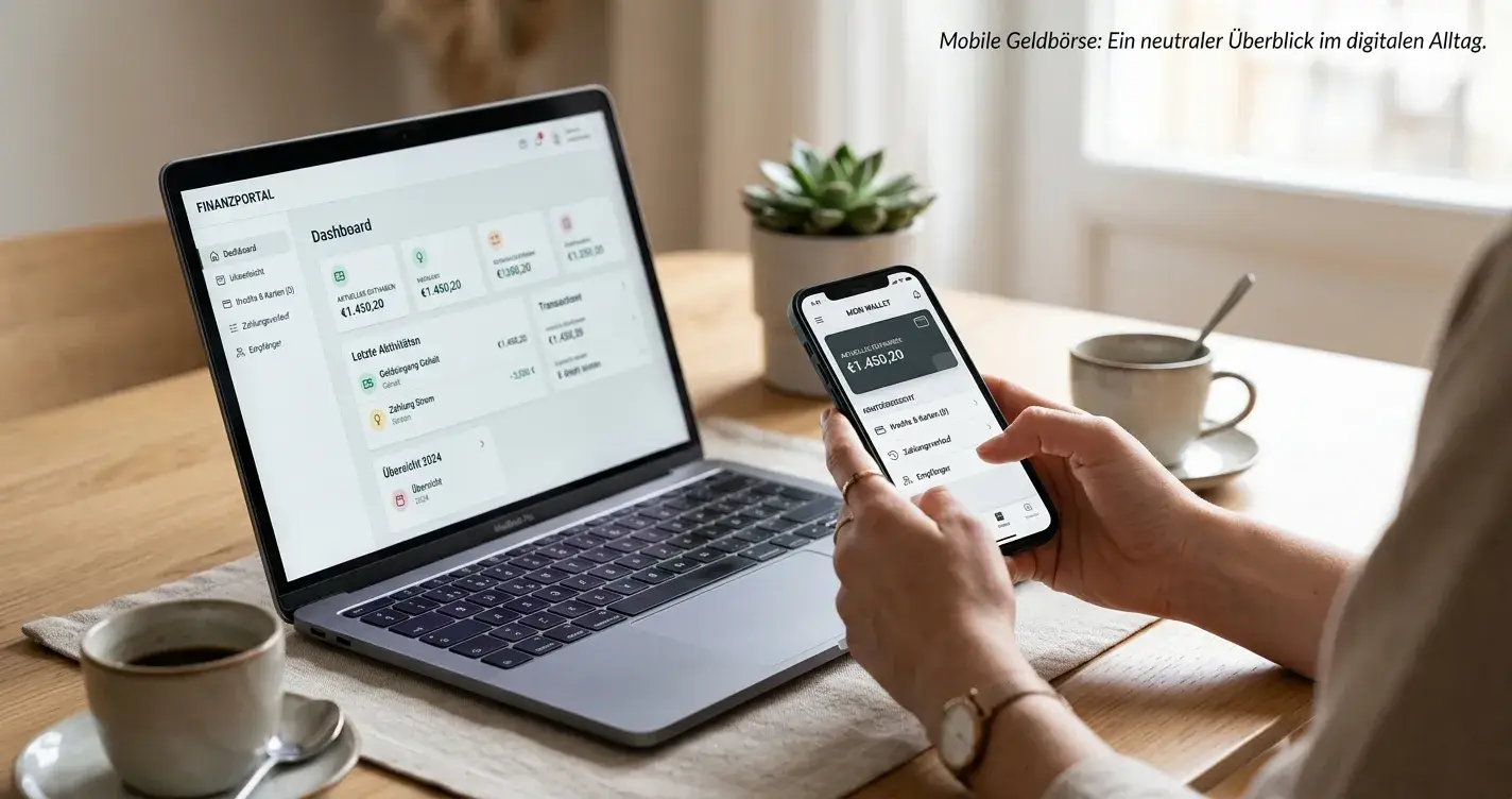 Bitcoin Wallet auf Smartphone und Laptop für schnelle Casino Zahlungen