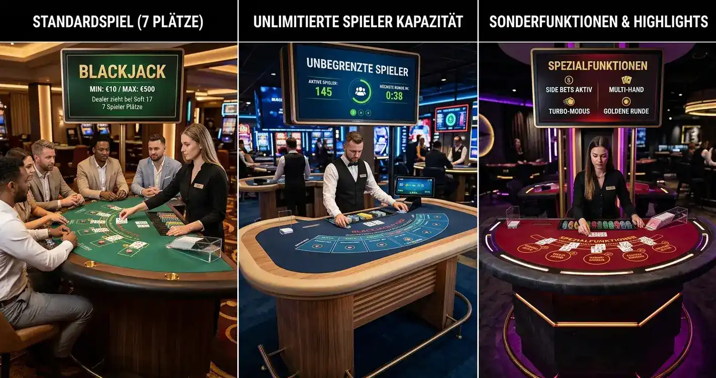 Verschiedene Live-Blackjack-Varianten von Infinite bis Lightning Blackjack