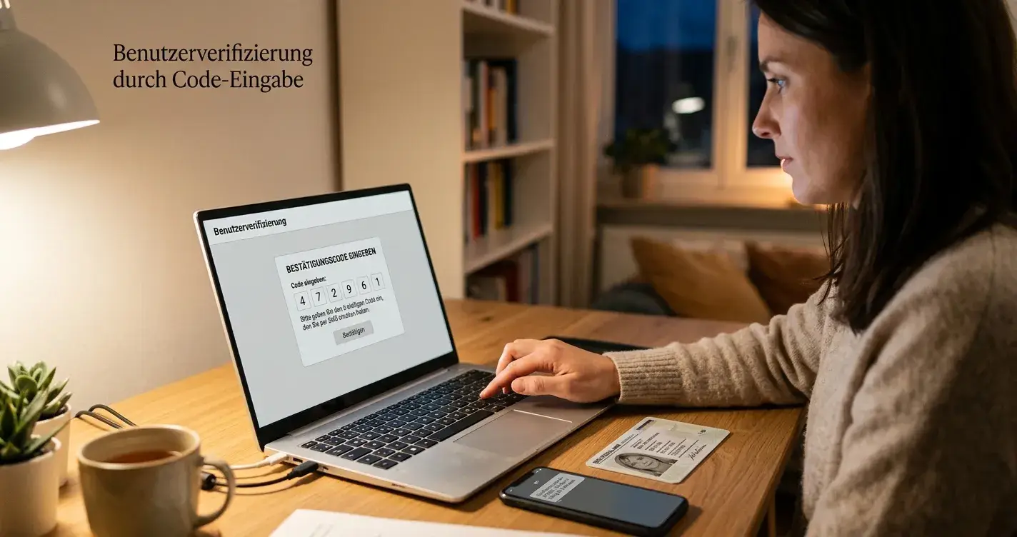 Bonusaktivierung mit Bonuscode und Konto Verifizierung am Laptop