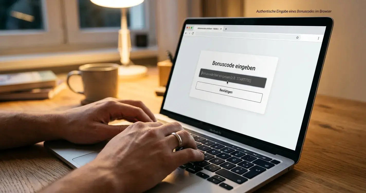 Bonuscode-Eingabe im Browser für Freispiele ohne Einzahlung ohne Download