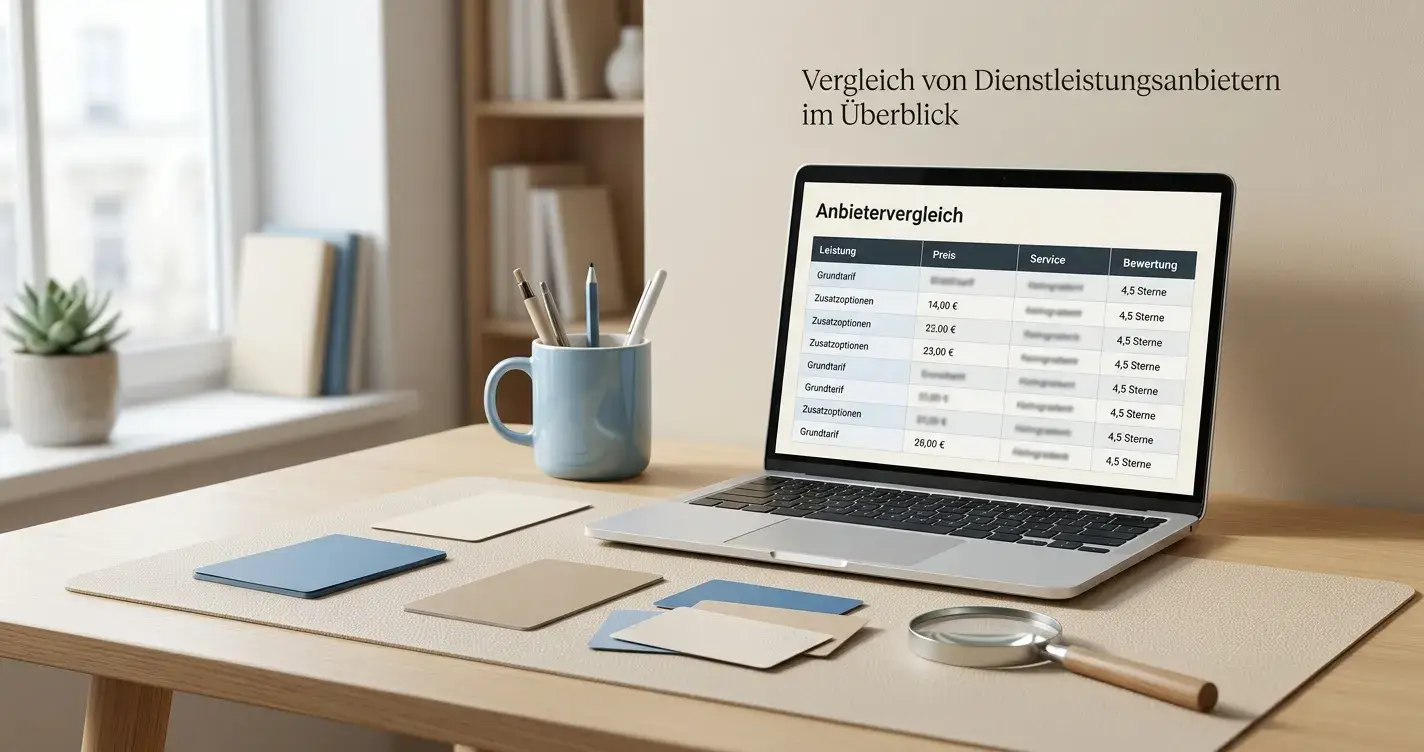 Vergleichstabelle internationaler Casinos auf einem Schreibtisch