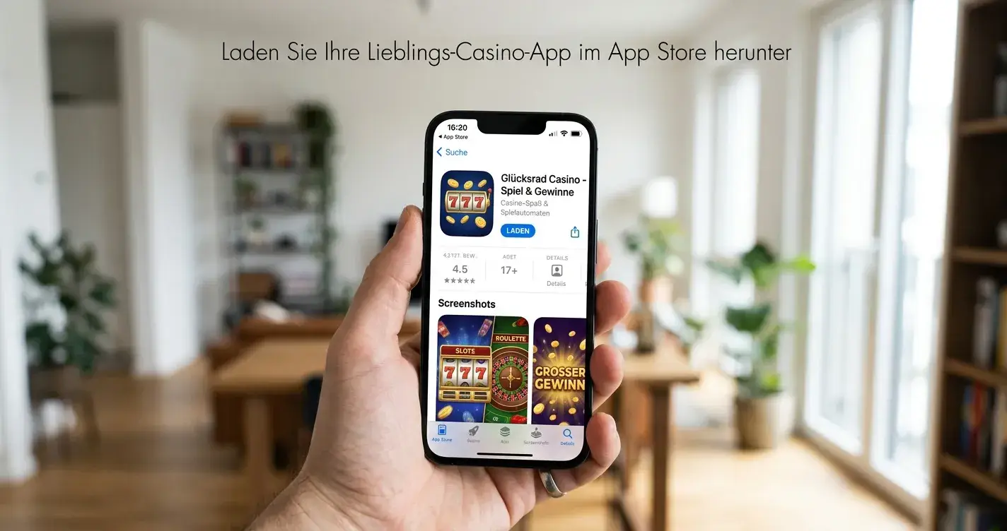 Person lädt Casino-App auf iPhone herunter aus App Store