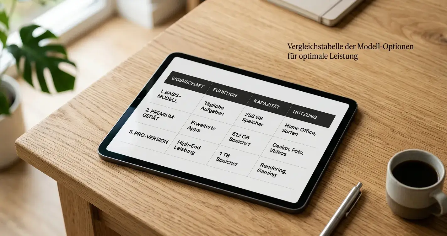 Vergleichstabelle mit Casino-Angeboten auf modernem Display