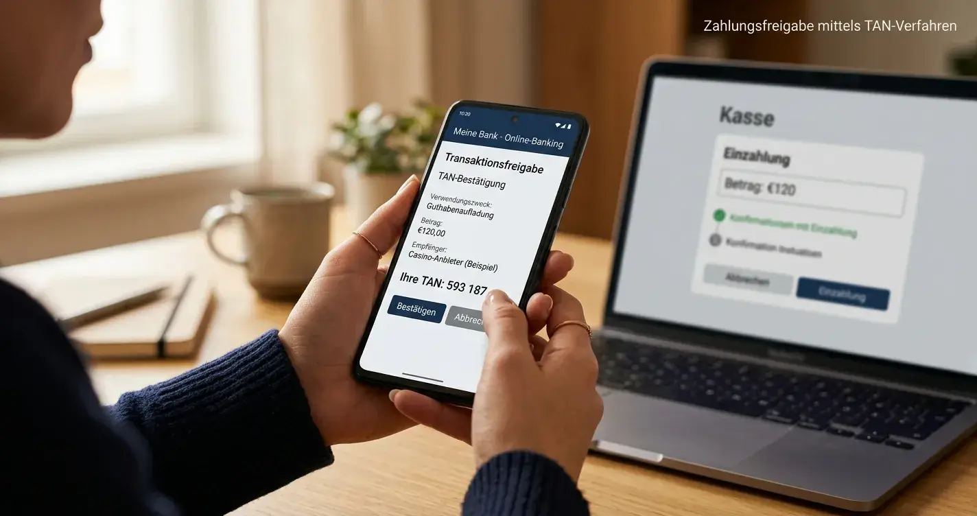 EPS-Einzahlung per Online-Banking mit TAN-Bestätigung im Casino
