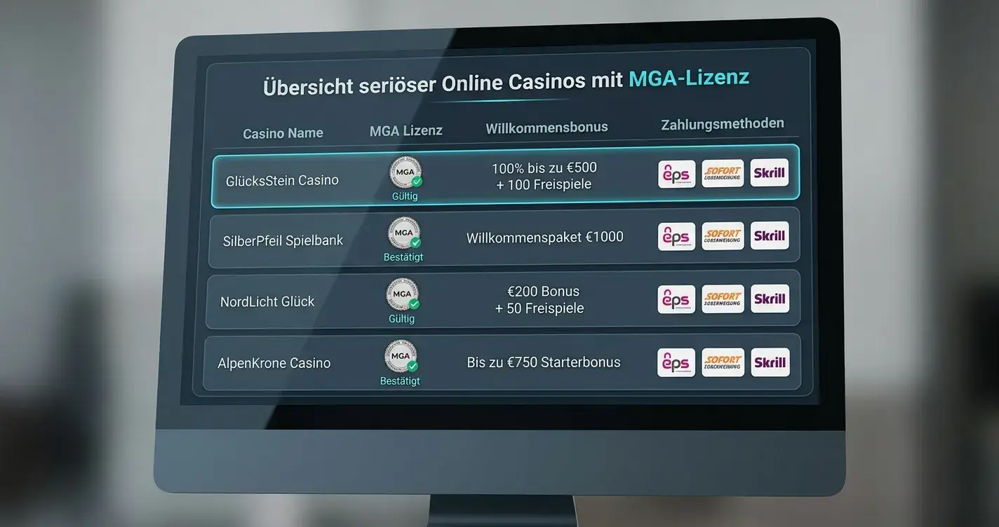 Vergleichstabelle von zehn Online-Casinos mit Eye-of-Horus-Varianten für Österreich