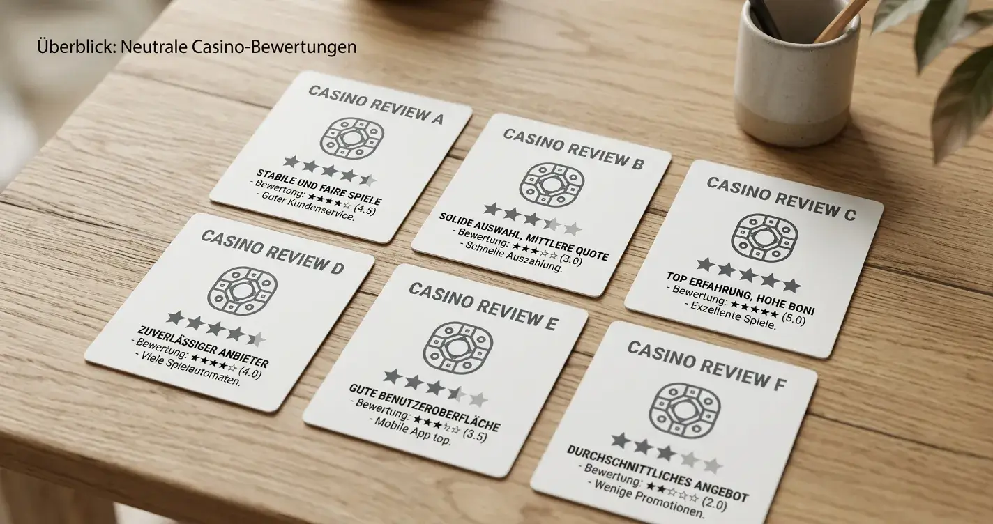 Detailprofile von sechs Giropay-Casinos mit EPS-Anbindung für Österreich