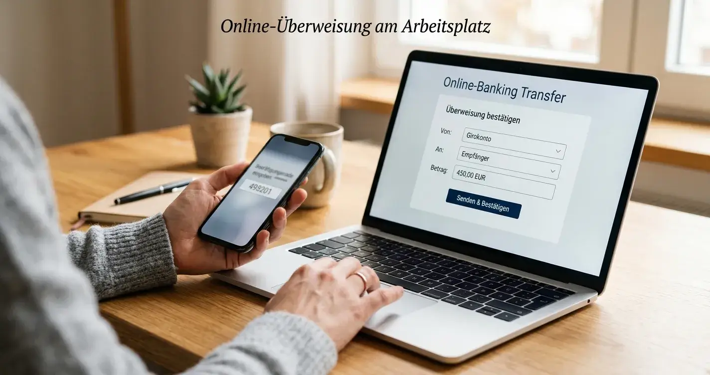 Ablauf der Giropay-EPS-Einzahlung vom Kassenbereich bis zur TAN-Freigabe