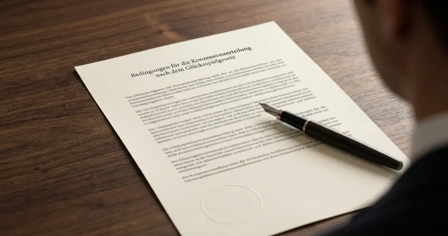 Österreichisches Amtsdokument zum Glücksspielgesetz mit Prägestempel