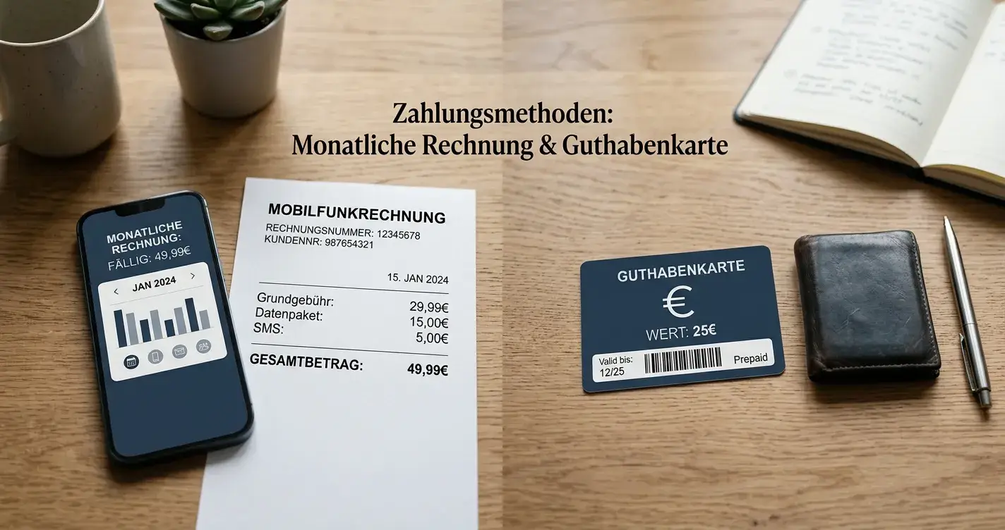 Getrennte Darstellung von Handyrechnung und Prepaid-Guthaben