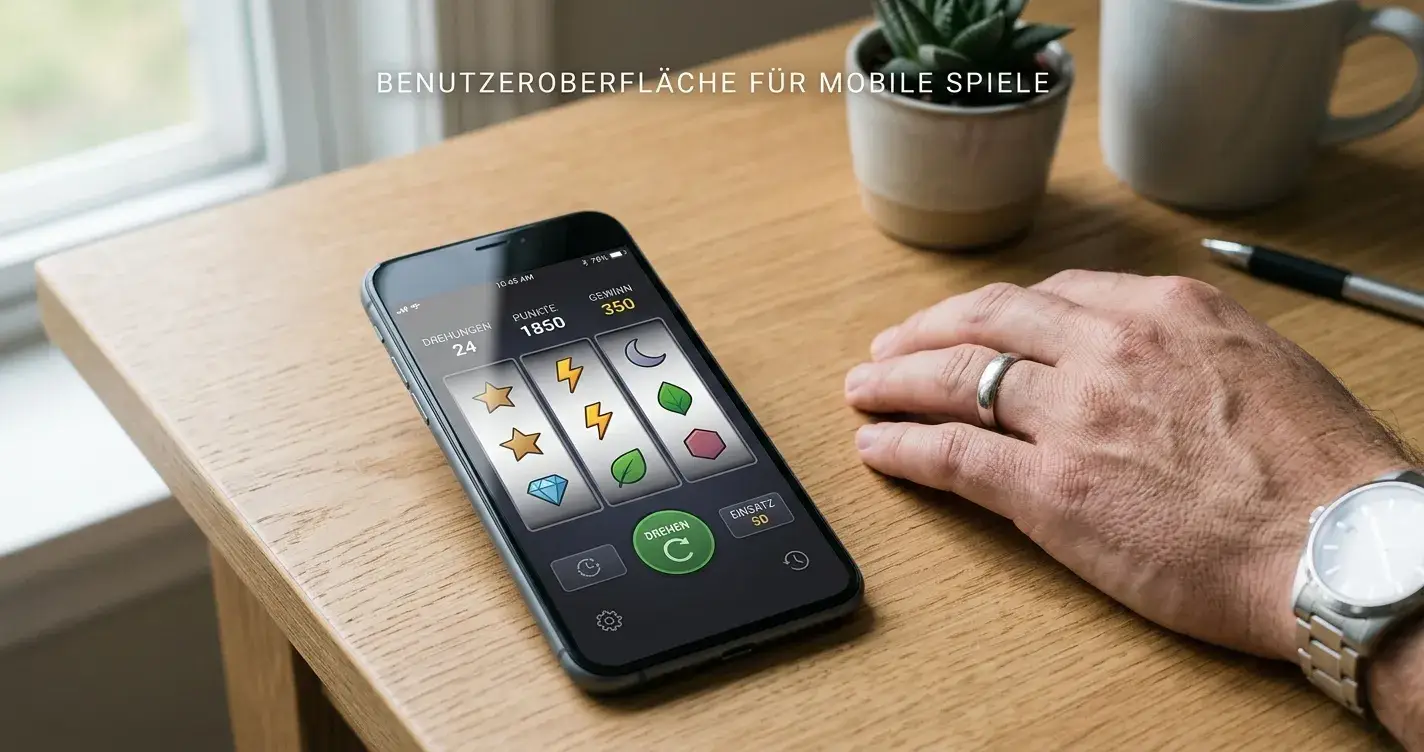 Smartphone mit neutralem Automatenspiel ohne Markenlogo