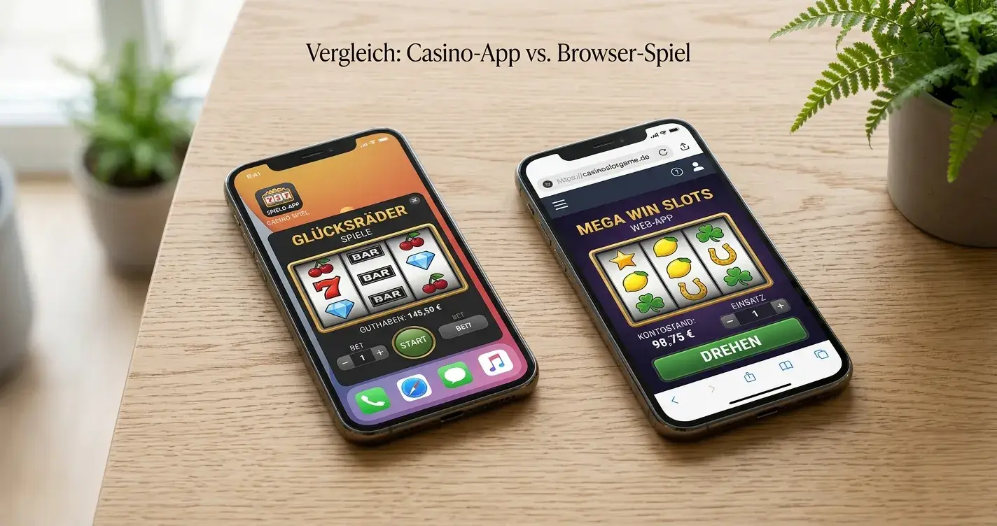 Gegenüberstellung native App und Web-App auf zwei Smartphones