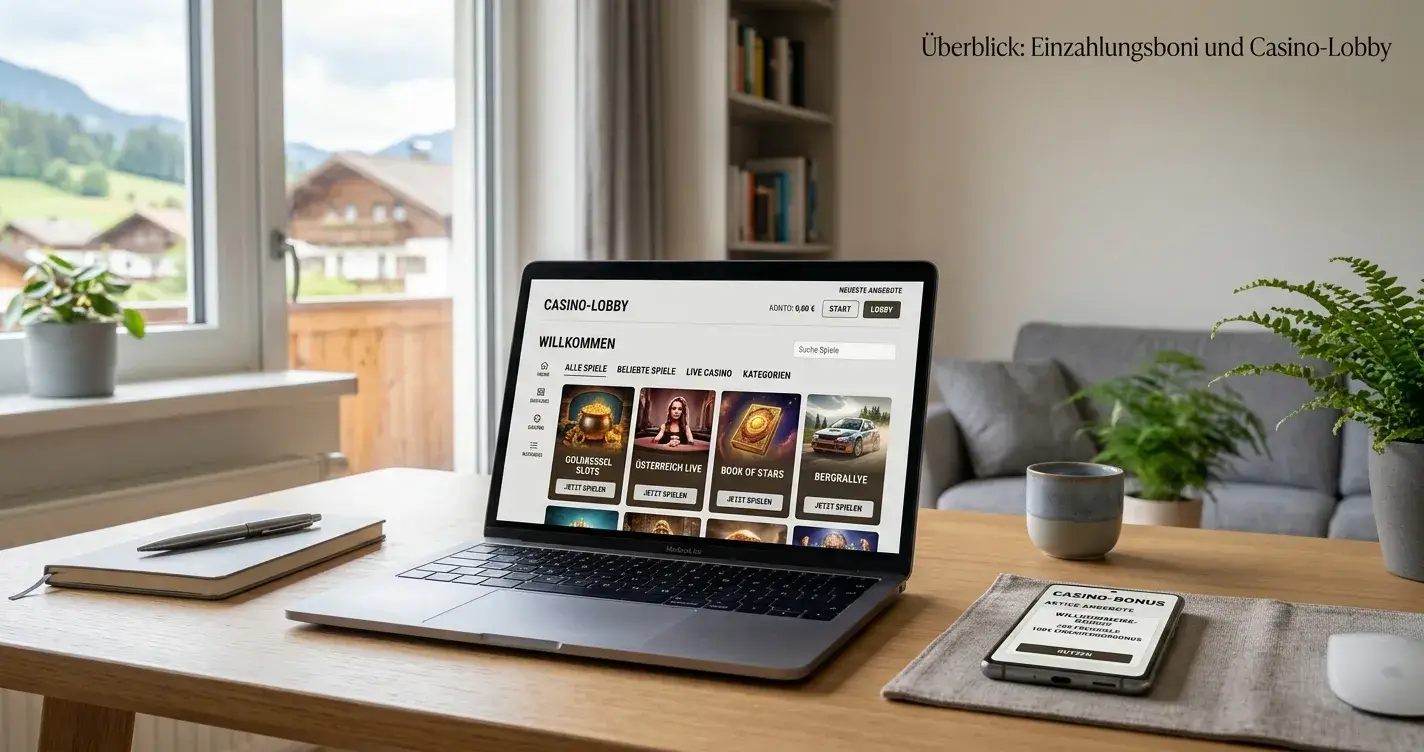 Einzahlungsbonus im Online-Casino für Spieler in Österreich 2026 — Überblick zu Anbietern und Bonusstaffeln