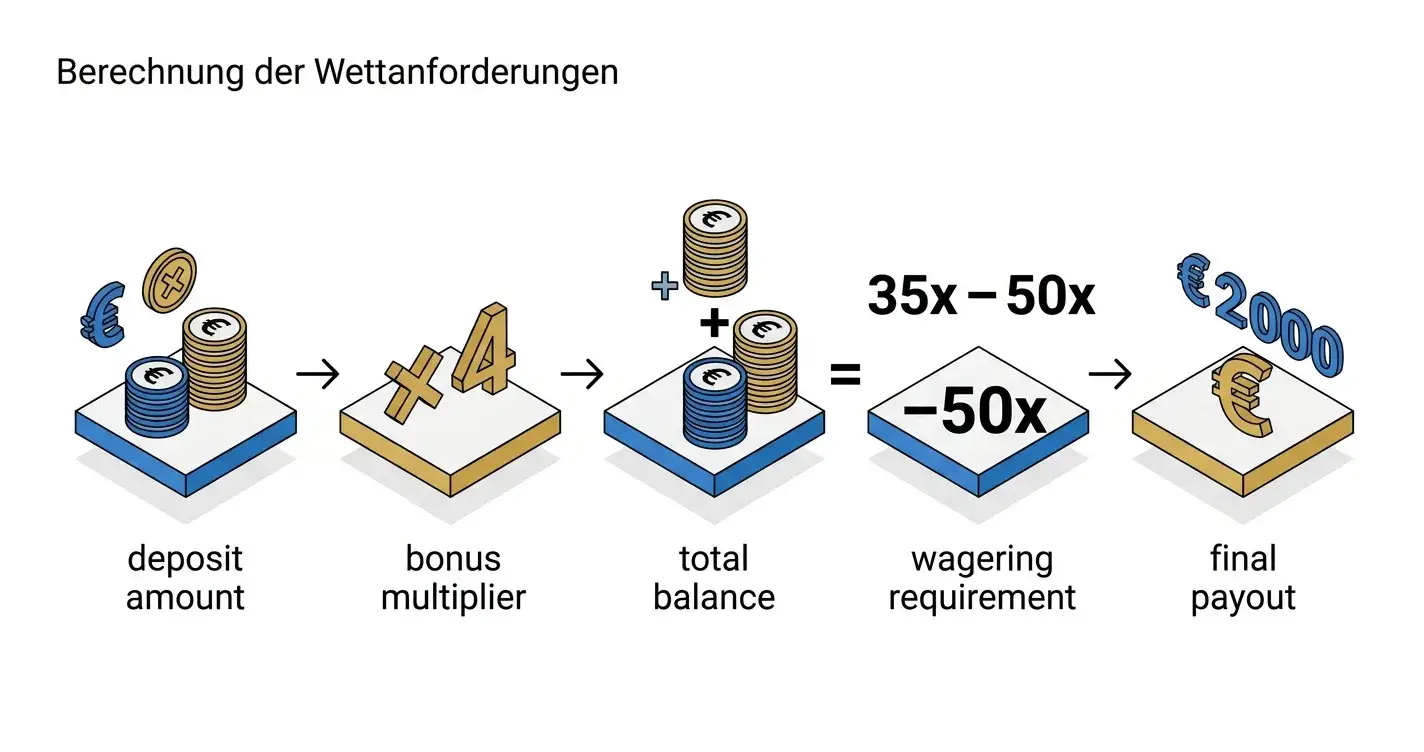 Umsatzbedingungen visuell erklärt – von der Einzahlung bis zur Auszahlung