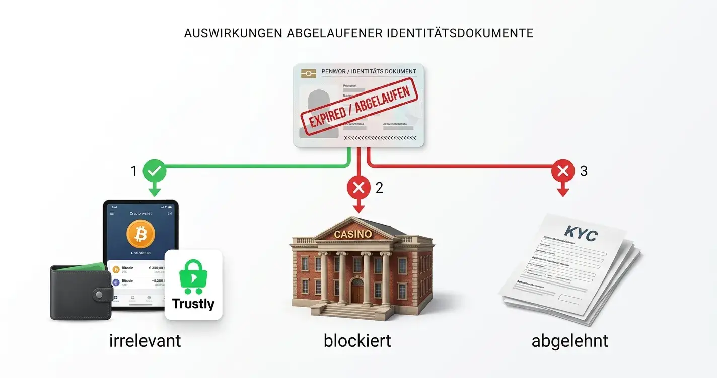 Abgelaufener Ausweis im Online-Casino – was gilt bei KYC, Pay N Play und Krypto