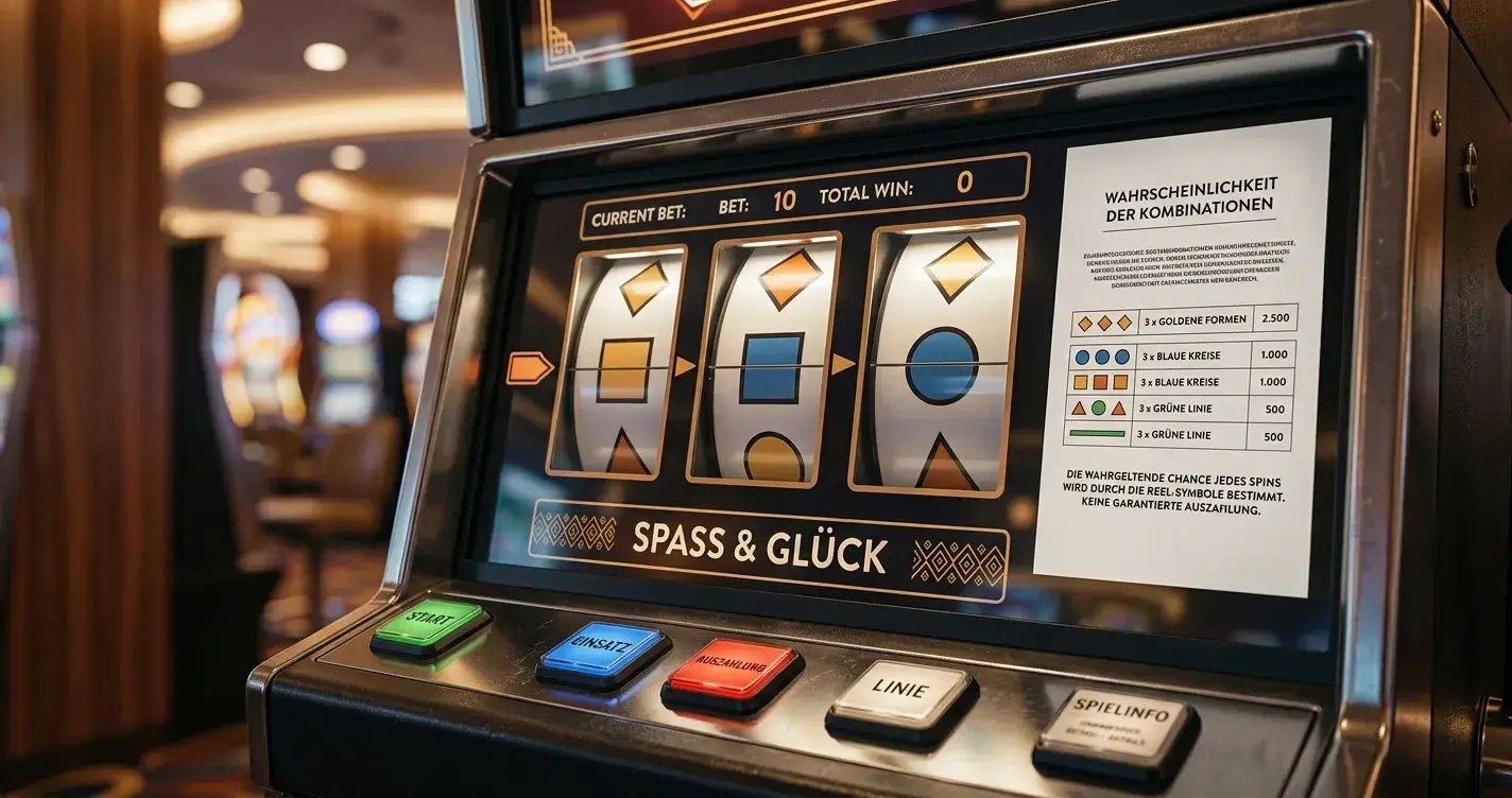 Spielautomat mit neutralen Walzen und sichtbarer RTP-Erklärung