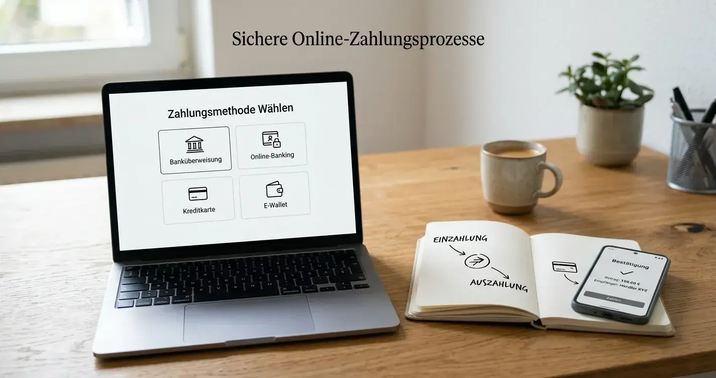Zahlungsmethoden für österreichische Online-Spielotheken auf neutraler Kassenansicht