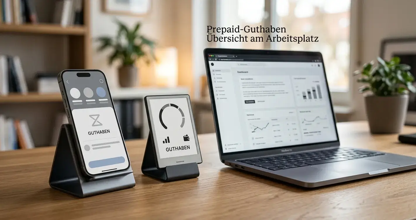 Prepaid-Handyguthaben neben einer neutralen Casino-Kasse