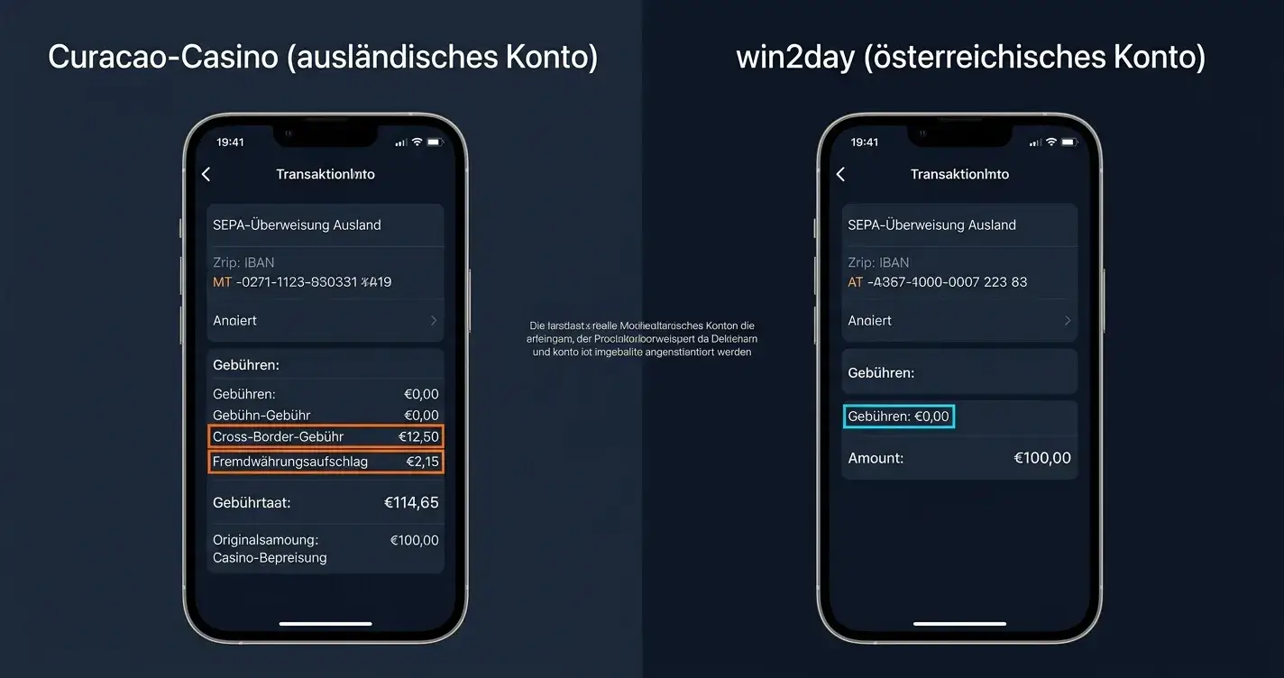Kostenrechnung auf Notizblock: 100 Euro Einzahlung minus Gebühren gleich Nettoguthaben