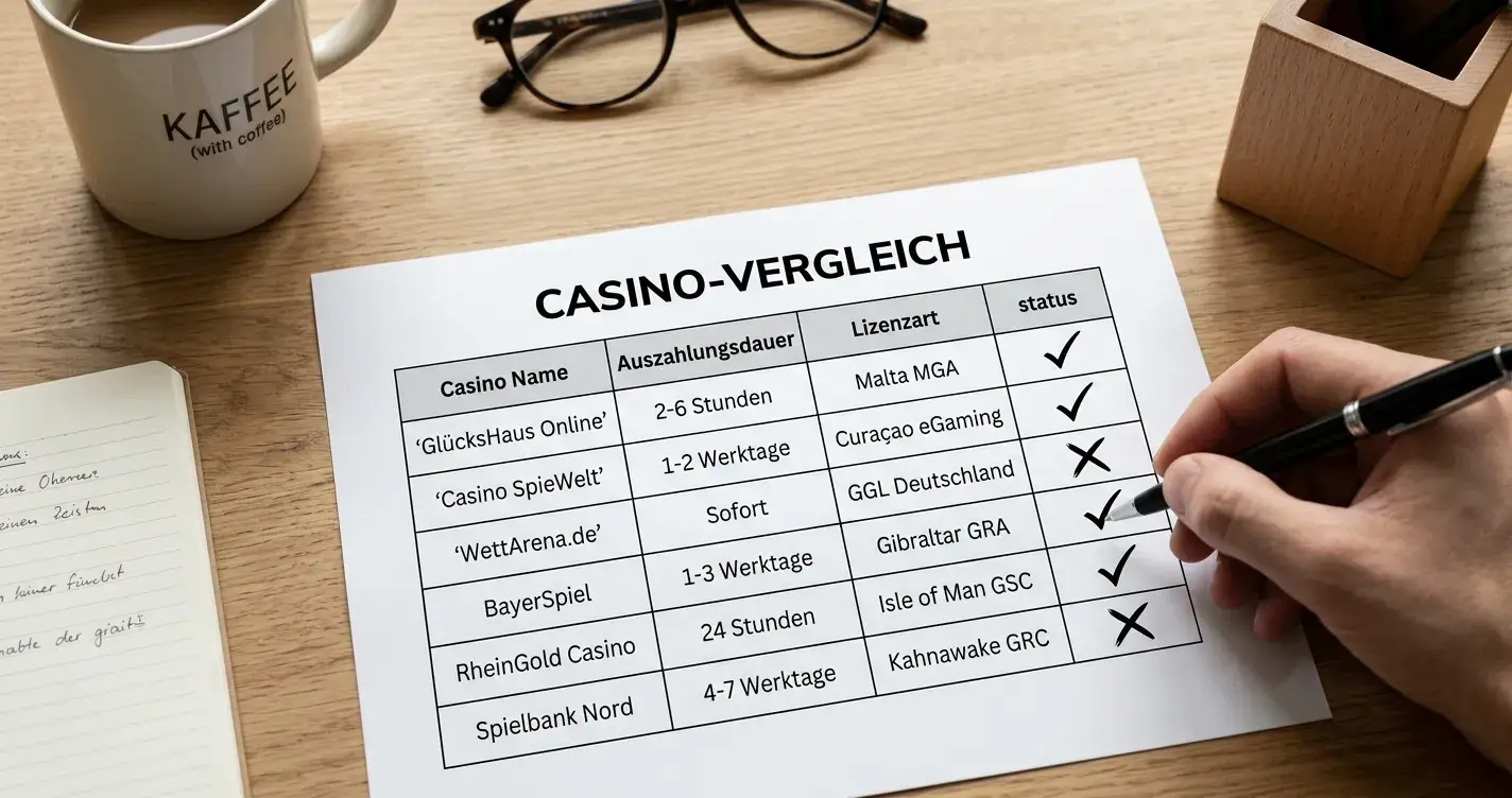 Vergleichstabelle der Top-Skrill-Casinos mit Auszahlungszeiten und Lizenzen