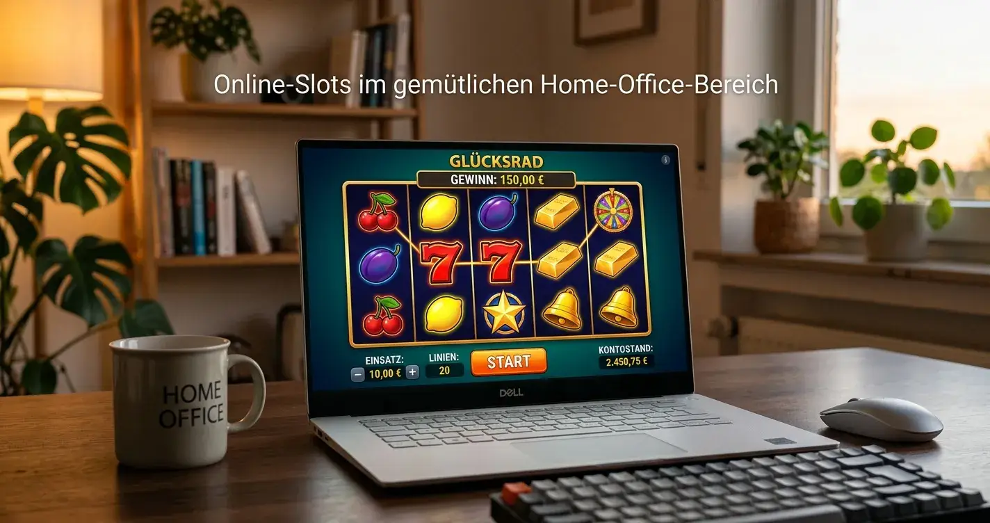 Generische Slot-Walzen auf Laptop-Bildschirm