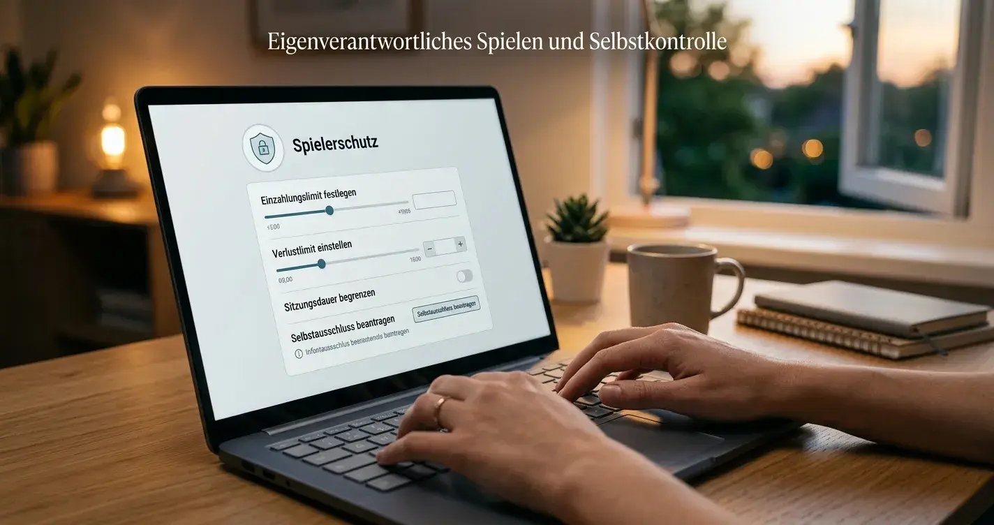 Spielerschutz-Einstellungen und Selbstausschluss-Dokument im Casino-Interface
