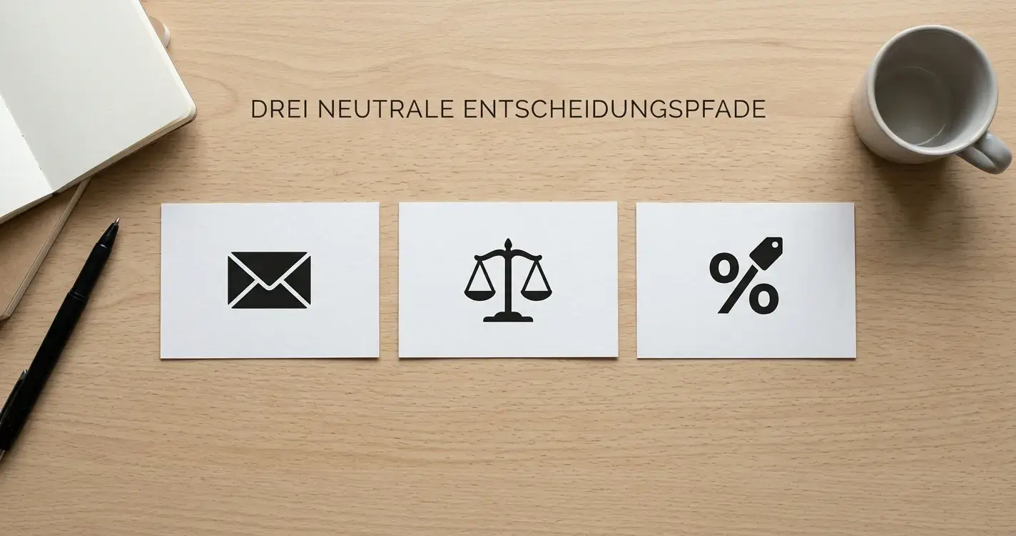 Die fünf Wege – Musterbrief, Anwalt, Verkauf und Rückbuchung im Vergleich