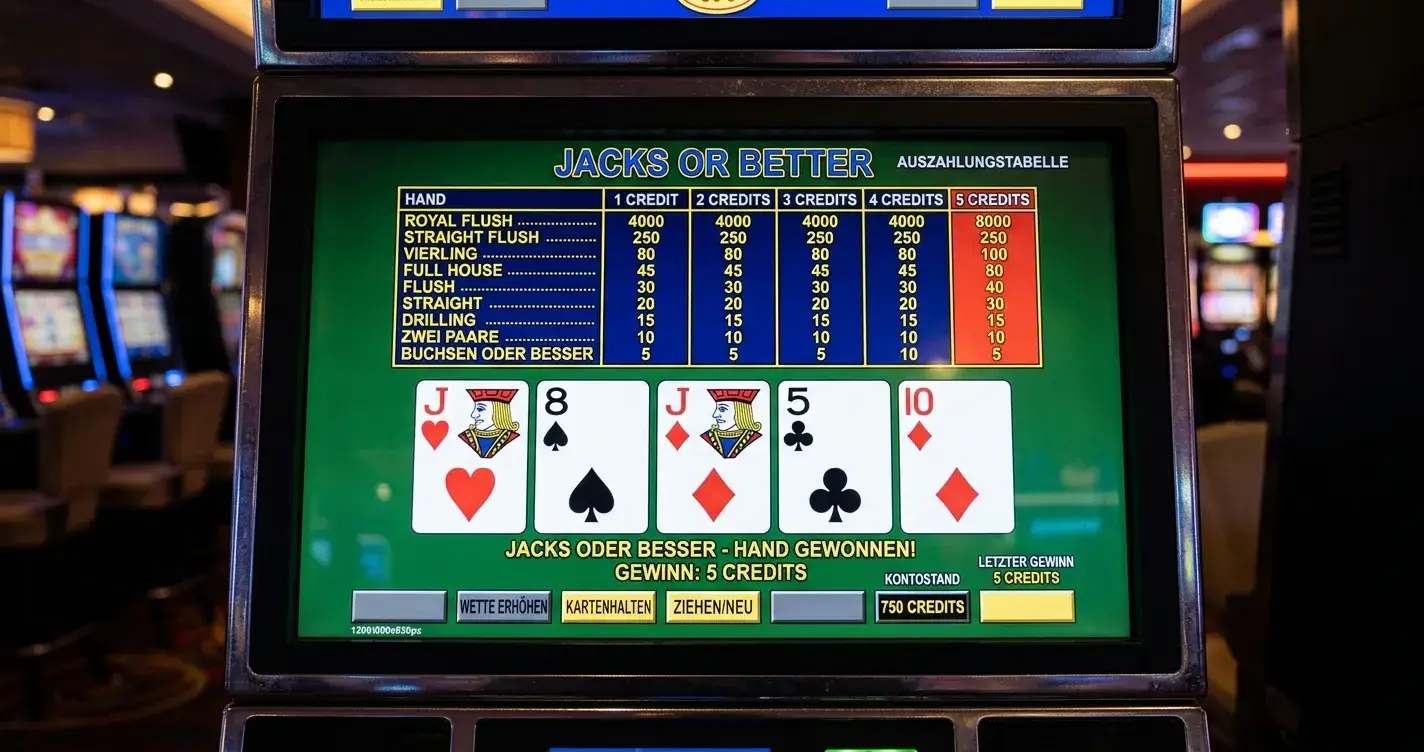 Video Poker Automat mit Jacks or Better Paytable