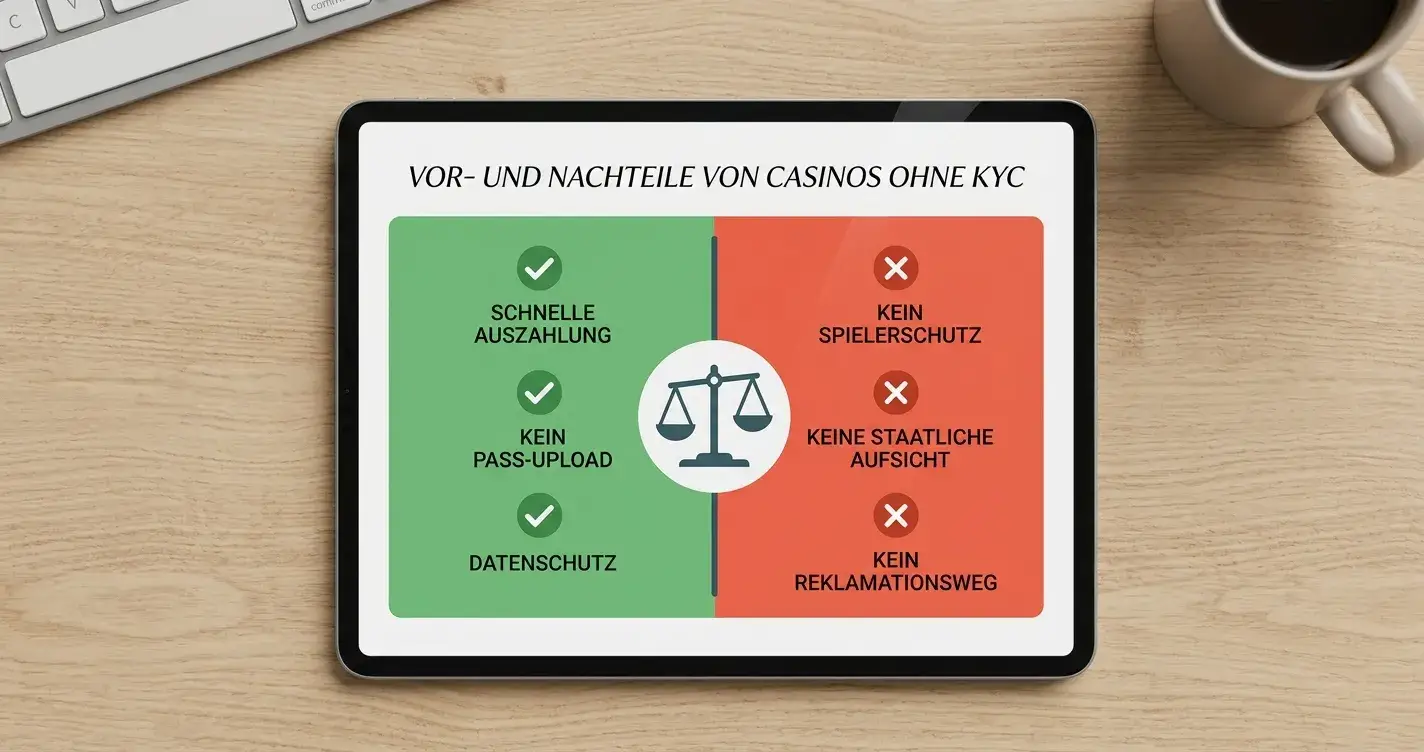 Vor- und Nachteile von Casinos ohne KYC für österreichische Spieler im Überblick