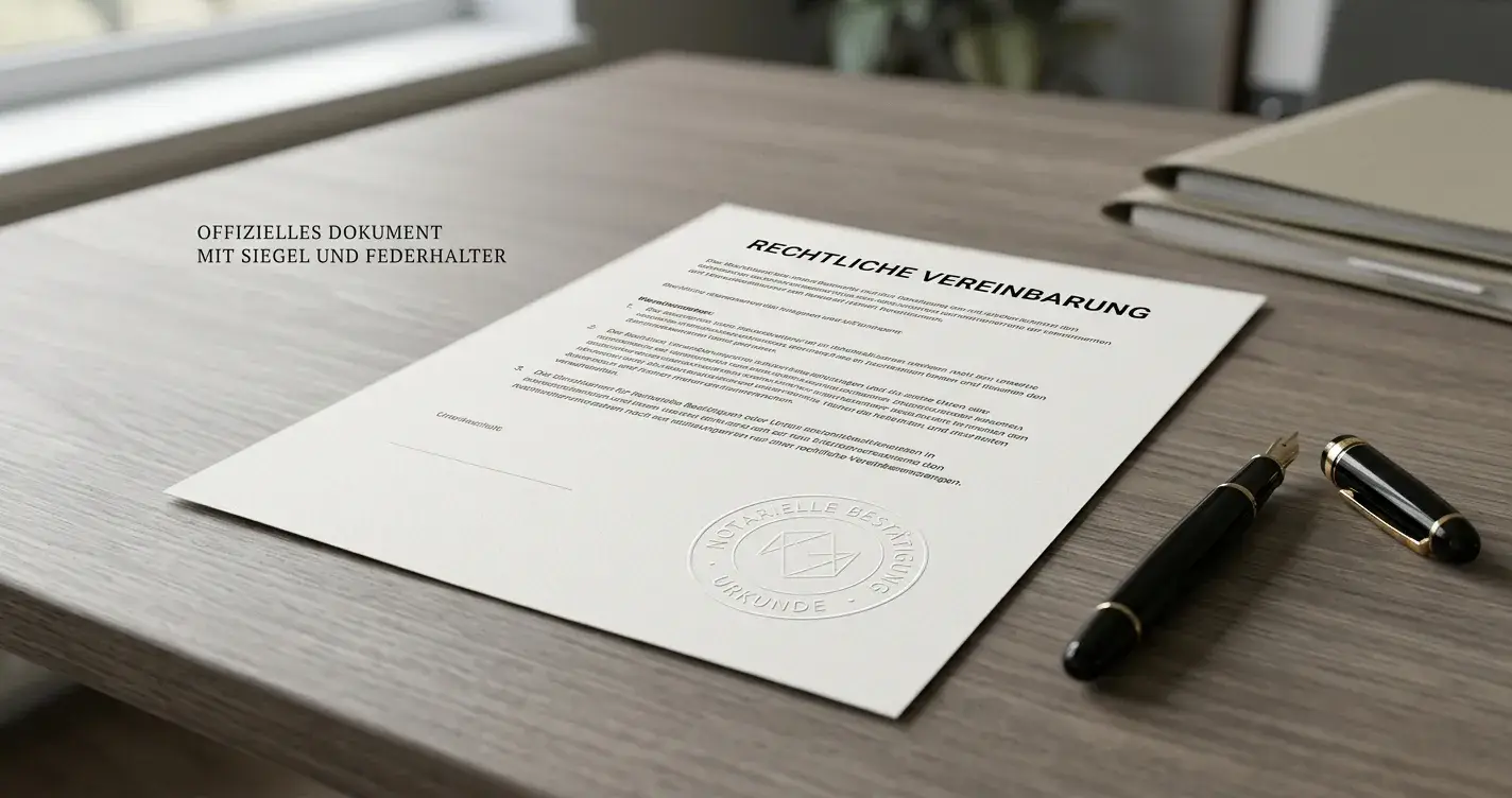 Amtliches Dokument mit Stempel auf einem Schreibtisch als Symbol für die einzige österreichische Casino-Konzession