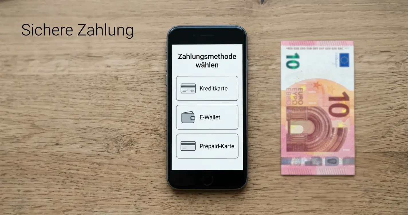 Zahlungsmethoden-Icons Paysafecard Skrill Mastercard für Casino-Einzahlungen